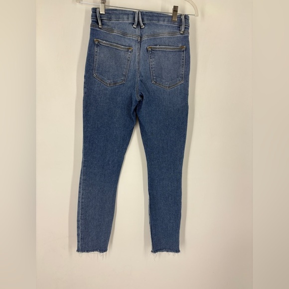 Good American Medium Wash Destress  Skinny Jeans 4/36 - Picture 4 of 4